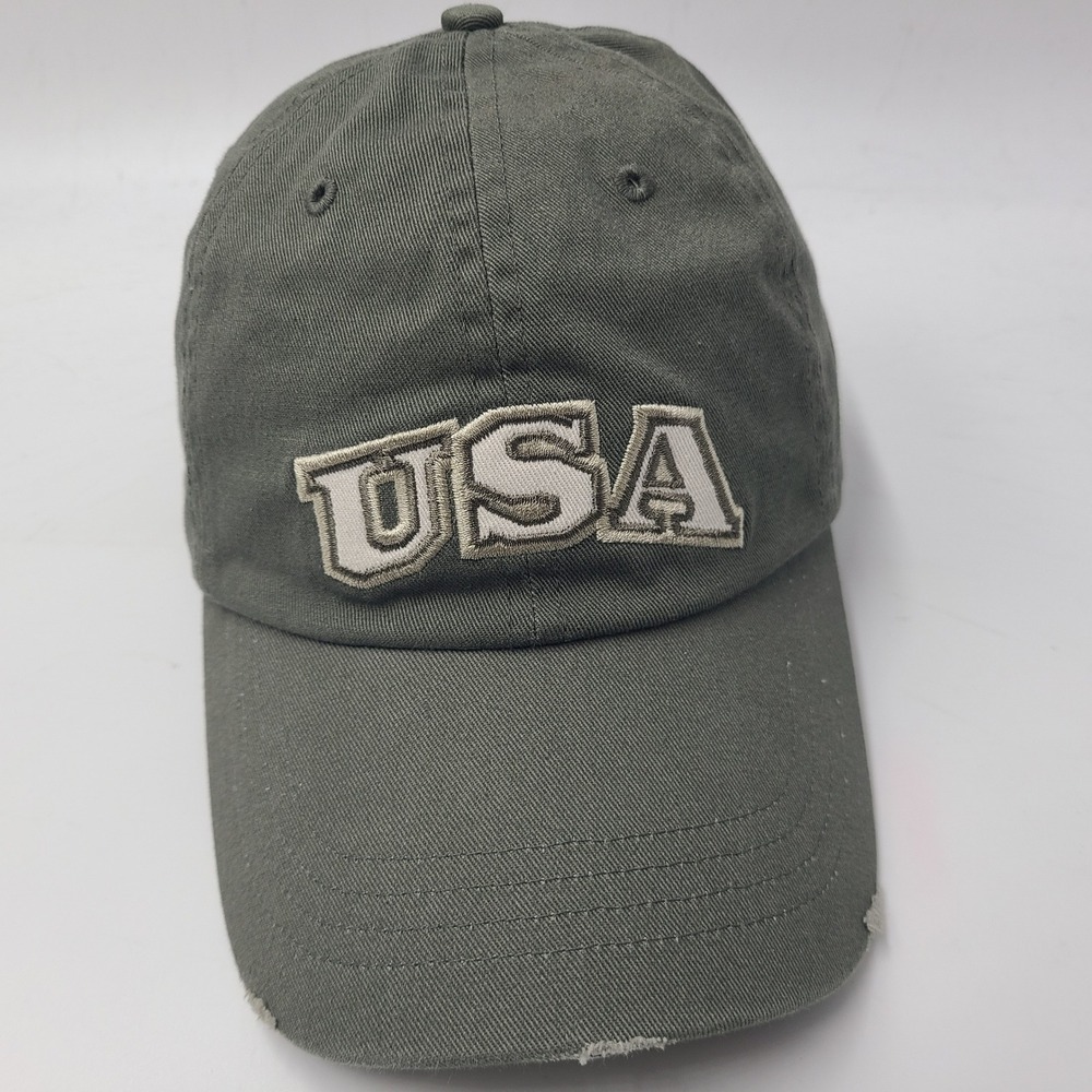 Sonoma Hat Snapback Green Distressed‎ USA Stars United States Casual Cotton Men